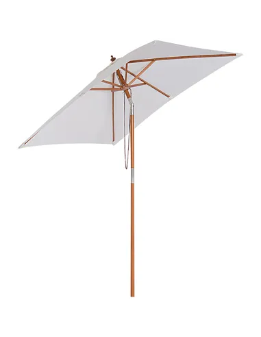 Outsunny 2m x 1.5m Garden Parasol Umbrella with Tilting Sunshade Canopy, Outdoor Market Table Umbrella with Wood and Bamboo Fram