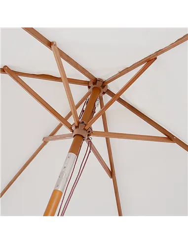 Outsunny 2m x 1.5m Garden Parasol Umbrella with Tilting Sunshade Canopy, Outdoor Market Table Umbrella with Wood and Bamboo Fram