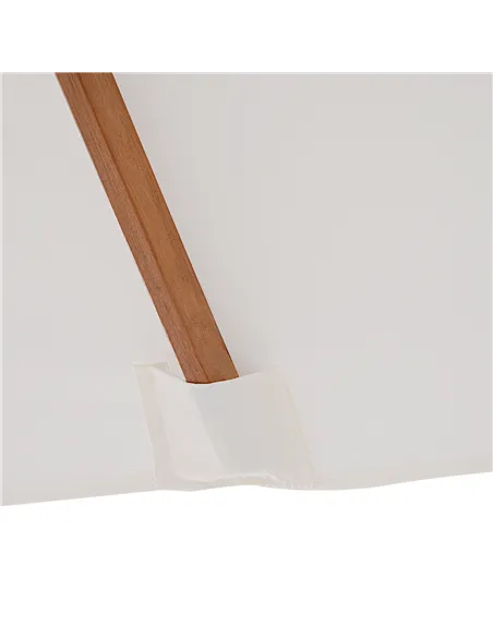 Outsunny 2m x 1.5m Garden Parasol Umbrella with Tilting Sunshade Canopy, Outdoor Market Table Umbrella with Wood and Bamboo Fram