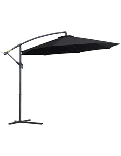 Outsunny 3 m Banana Parasol-Black