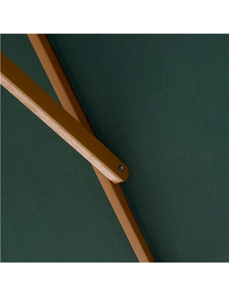 Outsunny 2 x 3m Wooden Garden Parasol Umbrella Outdoor Sun Shade Canopy, Green