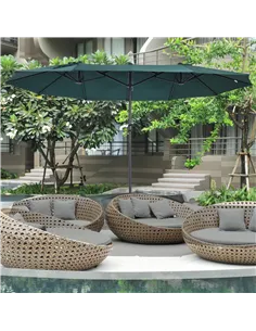 Outsunny 4.6m Double Garden Parasol - Green 2