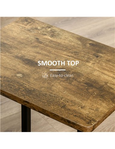 HOMCOM Industrial Bar Stools, Set of 2 Kitchen Breakfast Bar Chairs with Footrest, Counter Height Island Stools for Dining Area,