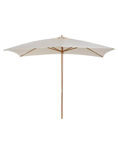 Outsunny 2 x 3m Wooden Garden Parasol Umbrella Outdoor Sun Shade Canopy, Cream White