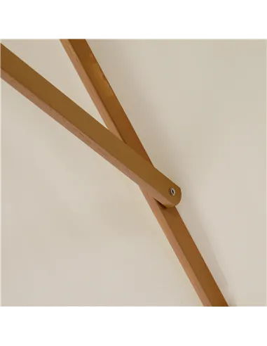 Outsunny 2 x 3m Wooden Garden Parasol Umbrella Outdoor Sun Shade Canopy, Cream White