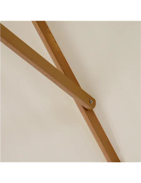 Outsunny 2 x 3m Wooden Garden Parasol Umbrella Outdoor Sun Shade Canopy, Cream White