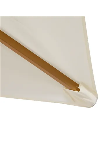 Outsunny 2 x 3m Wooden Garden Parasol Umbrella Outdoor Sun Shade Canopy, Cream White