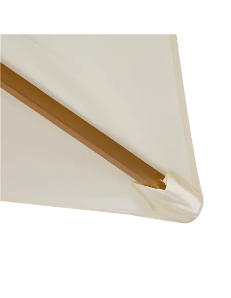 Outsunny 2 x 3m Wooden Garden Parasol Umbrella Outdoor Sun Shade Canopy, Cream White