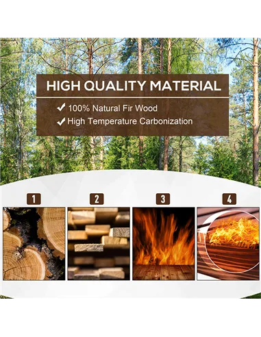 Outsunny 70L Raised Garden Bed, Wooden Rectangle Planter Box, Outdoor Herb Vegetable Flower Pot (80L x 33W x 30H cm)