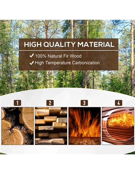 Outsunny 70L Raised Garden Bed, Wooden Rectangle Planter Box, Outdoor Herb Vegetable Flower Pot (80L x 33W x 30H cm)