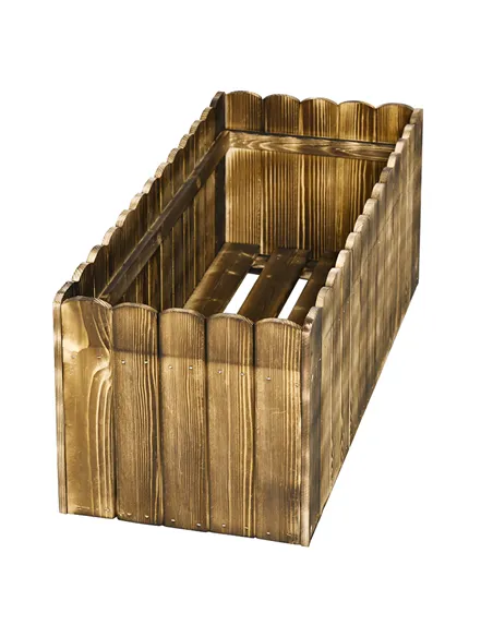 Outsunny 70L Raised Garden Bed, Wooden Rectangle Planter Box, Outdoor Herb Vegetable Flower Pot (80L x 33W x 30H cm)