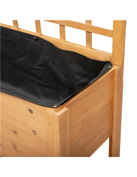 Outsunny Wooden Planter Raised Elevated Garden Bed with 2 Shelves for Vegetables Flowers