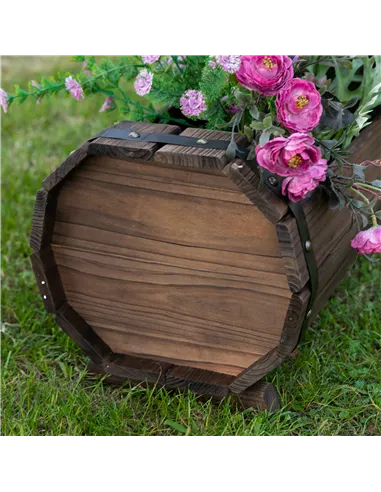 Outsunny 2PCs 56L Wooden Planter Box Flower Plant Pot Outdoor Flower Beds Plant Box with Solid Wood Carbonized Colour
