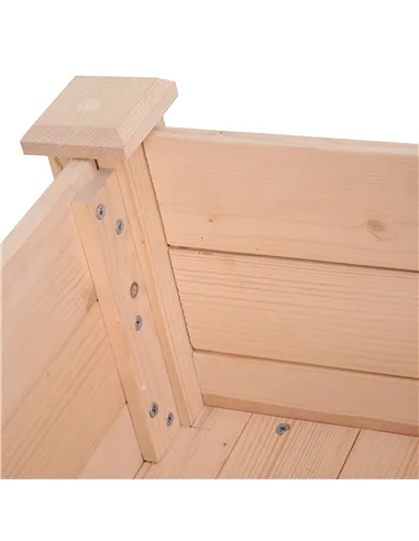 Outsunny Garden Wooden Planters， Rectangular Raised Bed,Flower Box, Fir Wood Indoor/Outdoor, Oak Tone, 86L x 46W x 76Hcm