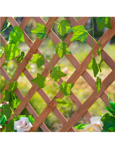 Outsunny 72.5 x 31.5 x 149.5 cm 45L Garden Wooden Pine Trough Planter with Topped Trellis Climbing Plants Flower Raised Bed, Ora