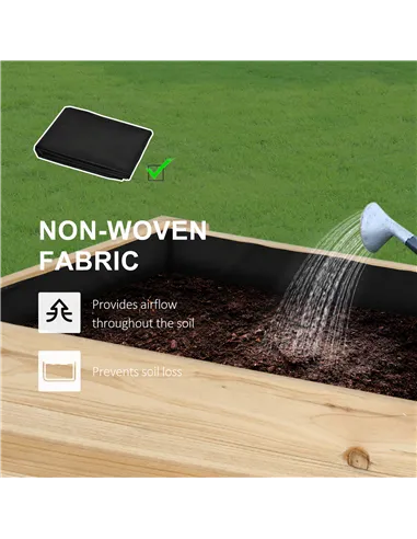 Outsunny Wooden Raised Plant Stand Outdoor Flower Bed Box with Clapboard 100 x 40 x 84cm