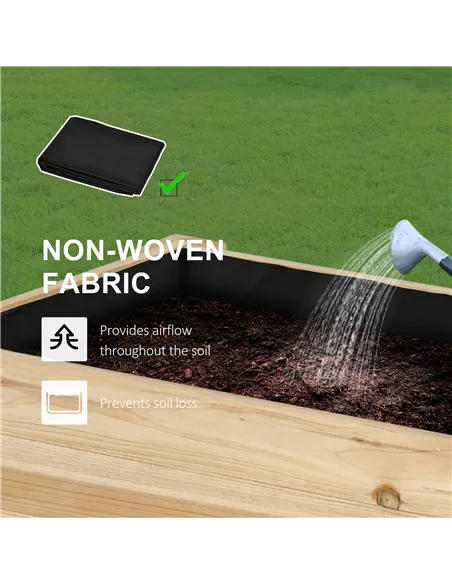 Outsunny Wooden Raised Plant Stand Outdoor Flower Bed Box with Clapboard 100 x 40 x 84cm