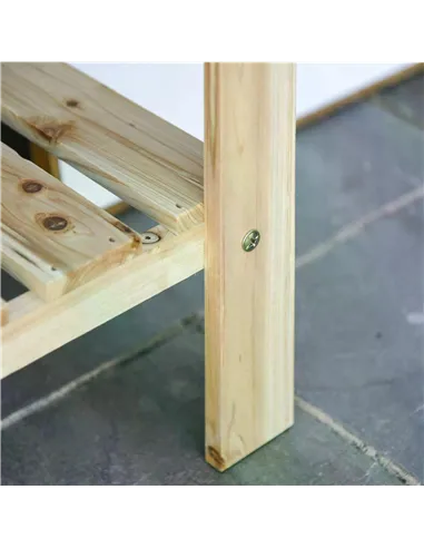 Outsunny Wooden Raised Plant Stand Outdoor Flower Bed Box with Clapboard 100 x 40 x 84cm