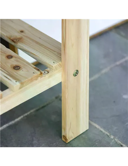 Outsunny Wooden Raised Plant Stand Outdoor Flower Bed Box with Clapboard 100 x 40 x 84cm