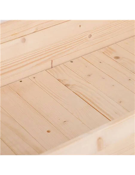 Outsunny Garden Wooden Planters， Non-Woven Fabric, Rectangular Raised Bed,Fir Wood，Indoor/Outdoor, 122.5Lx56.5Wx76H cm