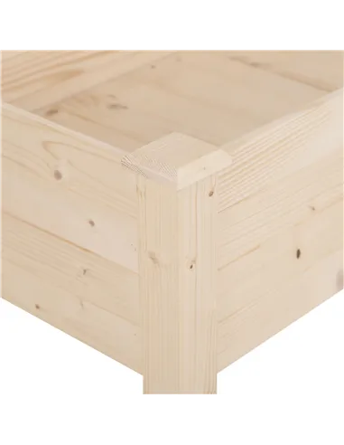 Outsunny Garden Wooden Planters， Non-Woven Fabric, Rectangular Raised Bed,Fir Wood，Indoor/Outdoor, 122.5Lx56.5Wx76H cm