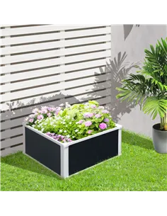 Outsunny 96L Raised Garden Bed, Weather-resistant PP Planter Box Containers for Outdoor Patio Plant Flower Vegetable, 60 x 60 x  2
