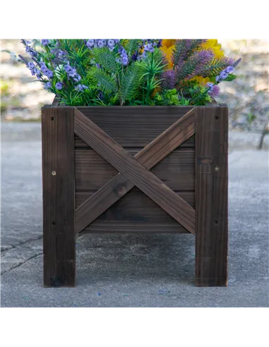 Outsunny 58L Garden Raised Bed Planter Grow Containers for Outdoor Patio Plant Flower Vegetable Pot Fir Wood, 100 x 36.5 x 36 cm