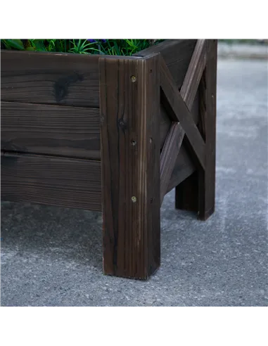 Outsunny 58L Garden Raised Bed Planter Grow Containers for Outdoor Patio Plant Flower Vegetable Pot Fir Wood, 100 x 36.5 x 36 cm