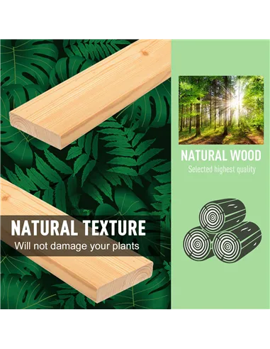 Outsunny Large Fir Wood Raised Plant Stand Oak Tone