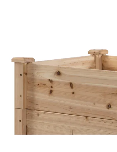 Outsunny 470L Raised Garden Bed, 3-Tier Planter Kit, Elevated Wooden Planters for Garden, Yard & Patio, 124 x 124 x 56 cm