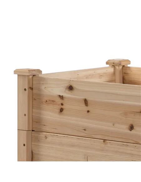 Outsunny 470L Raised Garden Bed, 3-Tier Planter Kit, Elevated Wooden Planters for Garden, Yard & Patio, 124 x 124 x 56 cm