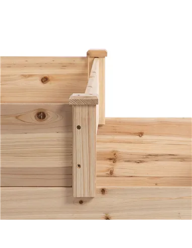 Outsunny 470L Raised Garden Bed, 3-Tier Planter Kit, Elevated Wooden Planters for Garden, Yard & Patio, 124 x 124 x 56 cm