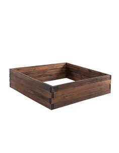Outsunny 128L Wooden Raised Beds for Garden Planter Grow Containers For Outdoor Patio Plant Flower Vegetable 80L x 80W x 22.5H c