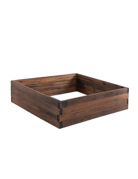 Outsunny 128L Wooden Raised Beds for Garden Planter Grow Containers For Outdoor Patio Plant Flower Vegetable 80L x 80W x 22.5H c