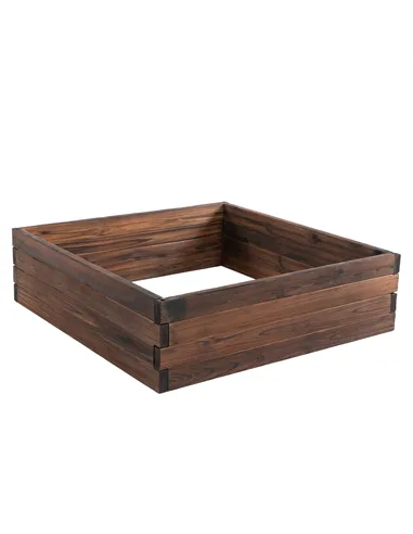 Outsunny 128L Wooden Raised Beds for Garden Planter Grow Containers For Outdoor Patio Plant Flower Vegetable 80L x 80W x 22.5H c