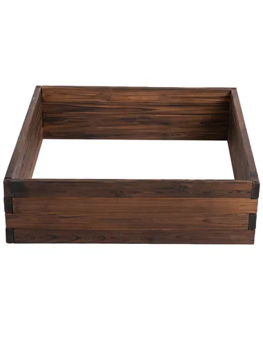 Outsunny 128L Wooden Raised Beds for Garden Planter Grow Containers For Outdoor Patio Plant Flower Vegetable 80L x 80W x 22.5H c