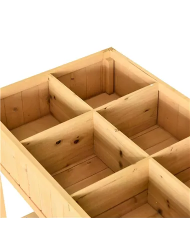 Outsunny Garden Wooden Planters, Rectangular 8 Compartment Plant Stand, Oak Tone