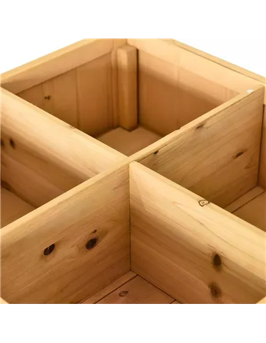 Outsunny Garden Wooden Planters, Rectangular 8 Compartment Plant Stand, Oak Tone