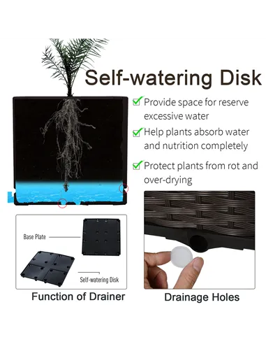 Outsunny 26L Garden Raised Bed Elevated Patio Flower Plant Planter Box PP Vegetables Planting Container, Brown