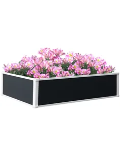 Outsunny 302L Raised Garden Bed, Weather-resistant PP Planter Box Containers for Outdoor Patio Plant Flower Vegetable, 120 x 90 