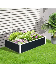Outsunny 302L Raised Garden Bed, Weather-resistant PP Planter Box Containers for Outdoor Patio Plant Flower Vegetable, 120 x 90  2