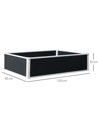 Outsunny 302L Raised Garden Bed, Weather-resistant PP Planter Box Containers for Outdoor Patio Plant Flower Vegetable, 120 x 90 