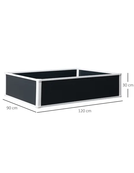 Outsunny 302L Raised Garden Bed, Weather-resistant PP Planter Box Containers for Outdoor Patio Plant Flower Vegetable, 120 x 90 