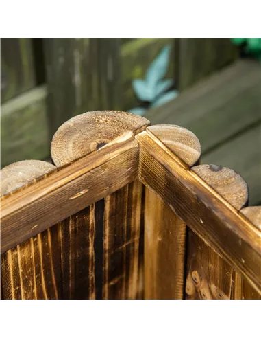 Outsunny 52L Raised Flower Bed Wooden Rectangular Planter Container Box Herb Pot Flower Pot 78L x 35W x 30H (cm)