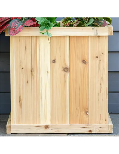 Outsunny 37L Wooden Garden Planter & Bench Combination Garden Raised Bed Patio Park Natural 176 x 38 x 40 cm