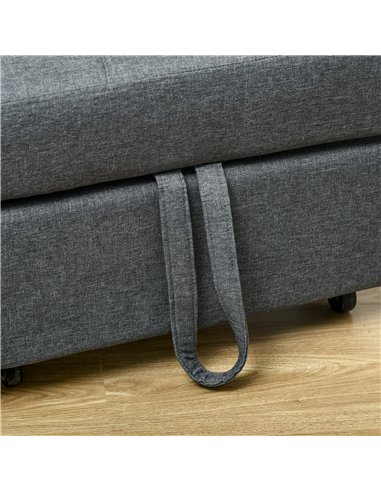 HOMCOM Convertible Chair Bed with Padding Seat, 4-in-1 Multi-Functional Sleeper Sofa Bed, Recliner with Adjustable Backrest, Sid