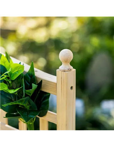 Outsunny Garden Planters with Trellis for Climbing Vines, Wood Raised Beds for Garden, Flower Pot, Indoor Outdoor, Natural