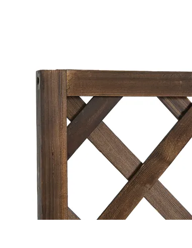 Outsunny 72.5 x 31.5 x 149.5 cm 45L Garden Wooden Pine Trough Planter with Topped Trellis Climbing Plants Flower Raised Bed, Car