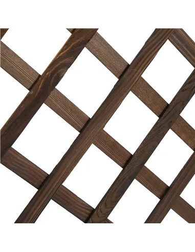 Outsunny 72.5 x 31.5 x 149.5 cm 45L Garden Wooden Pine Trough Planter with Topped Trellis Climbing Plants Flower Raised Bed, Car