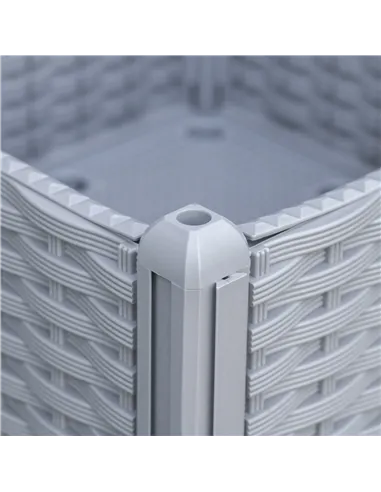 Outsunny Set of 4 26L Garden Raised Bed Elevated Patio Flower Plant Planter Box PP Vegetables Planting Container, Grey